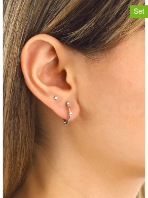 Miu Silver Srebrne kolczyki (2 szt.) z cyrkoniami rozmiar: onesize