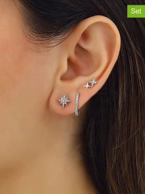 Miu Silver Srebrne kolczyki (3 szt.) z cyrkoniami rozmiar: onesize