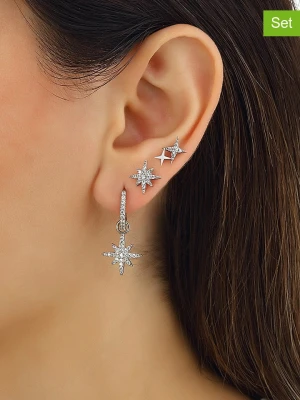 Miu Silver Srebrne kolczyki (3 szt.) z cyrkoniami rozmiar: onesize