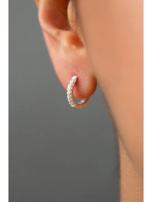 Miu Silver Srebrne kolczyki-kreole z cyrkoniami rozmiar: onesize