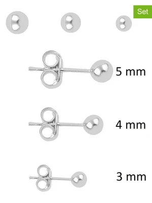 Miu Silver Srebrne kolczyki-wkrętki (3 szt.) rozmiar: onesize