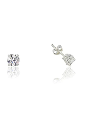 Miu Silver Srebrne kolczyki-wkrętki z cyrkoniami rozmiar: onesize