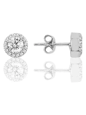 Miu Silver Srebrne kolczyki-wkrętki z cyrkoniami rozmiar: onesize