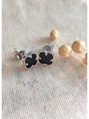 Miu Silver Srebrne kolczyki-wkrętki z masą perłową rozmiar: onesize