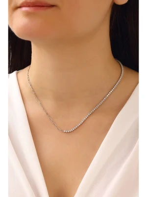 Miu Silver Srebrny naszyjnik z cyrkoniami - dł. 42 cm rozmiar: onesize