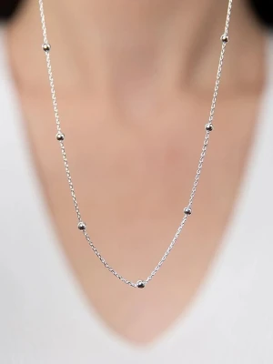 Miu Silver Srebrny naszyjnik z elementami ozdobnymi - dł. 42 cm rozmiar: onesize