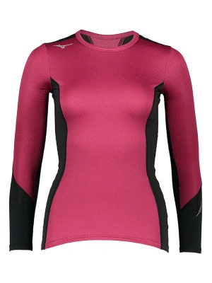 Mizuno Koszulka funkcyjna "Virtual Body H2 Crew" w kolorze różowo-czarnym rozmiar: M