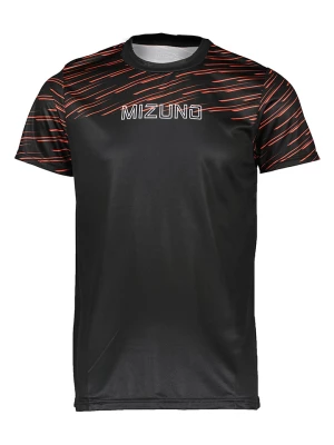 Mizuno Koszulka sportowa "Athletic" w kolorze czarno-pomarańczowym rozmiar: S