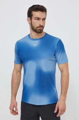 Mizuno t-shirt do biegania Core Graphic kolor niebieski wzorzysty J2GAB010