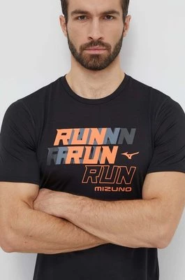 Mizuno t-shirt do biegania Core Run kolor czarny z nadrukiem J2GAB008