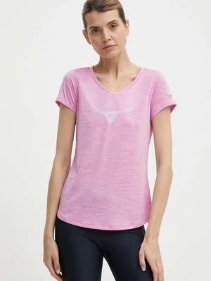 Mizuno t-shirt do biegania Impulse Core kolor różowy J2GAB213