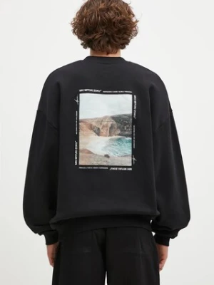 MKI MIYUKI ZOKU bluza Resort Crewneck Sweat męska kolor czarny z nadrukiem RESORT.CREWNECK.SWEAT
