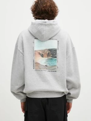 MKI MIYUKI ZOKU bluza Resort Hoody męska kolor szary z kapturem z nadrukiem RESORT.HOODY