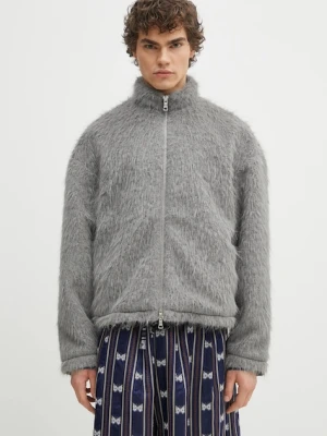 MKI MIYUKI ZOKU kurtka Faux Alpaca Track Jacket kolor szary przejściowa oversize FAUX.ALPACA.TRACK.JACK.