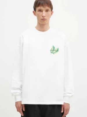 MKI MIYUKI ZOKU longsleeve bawełniany Leaf Long Sleeve Tee kolor biały z nadrukiem LEAF.LONG.SLEEVE.TEE