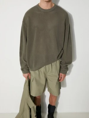 MKI MIYUKI ZOKU longsleeve bawełniany Loose Gauge Long Sleeve kolor zielony gładki LOOSE.GAUGE.LONG.SLEEVE