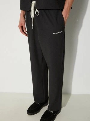 MKI MIYUKI ZOKU spodnie Seersucker Trousers męskie kolor czarny proste SEERSUCKER.TROUSERS