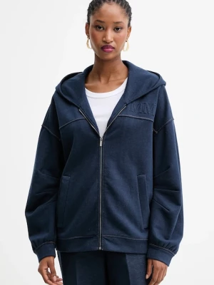 MM bluza YALE damska kolor granatowy z kapturem z aplikacją 2526926047600