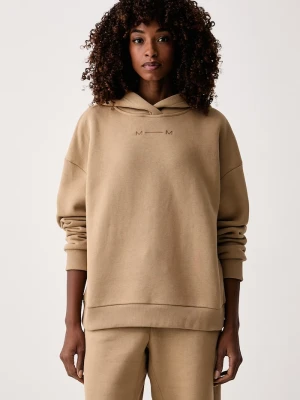 MM by Max Mara bluza z kapturem damska z bawełną MMLMITICO beżowy