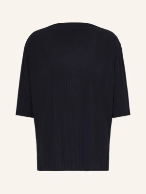 Mm By Max Mara Bluzka Caraffa Z Rękawami 3/4 I Plisami blau GRANATOWY