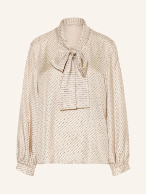 Mm By Max Mara Bluzka Z Kokardą Lastra Z Jedwabiu beige