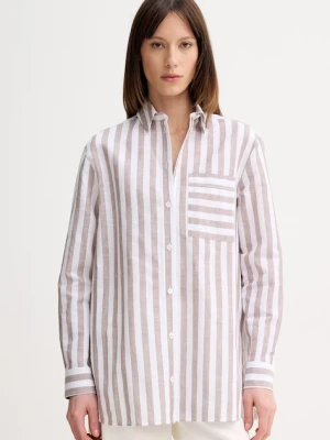 MM by Max Mara koszula damska z dodatkiem lnu ULULO