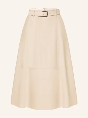 Mm By Max Mara Spódnica Domino O Wyglądzie Skóry beige