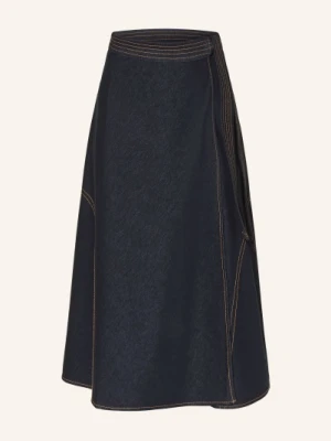 Mm By Max Mara Spódnica Jeansowa Rane W Stylu Kopertowym blau
