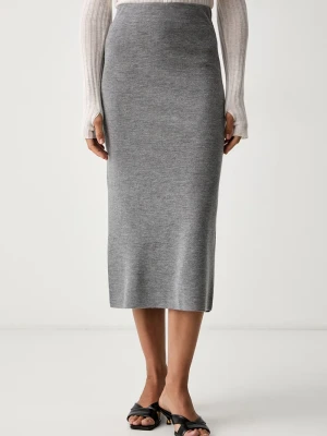 MM by Max Mara spódnica wełniana MMLSONNI szary