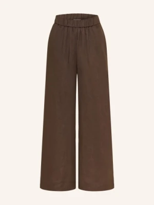 Mm By Max Mara Spodnie Canneti Z Lnu braun