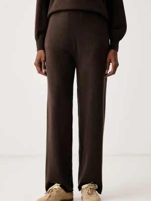 MM by Max Mara spodnie damskie wełniane MMLOTTIMO brązowy