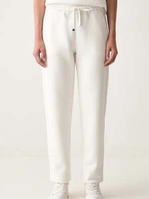 MM by Max Mara spodnie dresowe damskie z bawełną MMLZINNIA biały