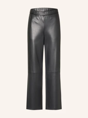 Mm By Max Mara Spodnie Lode O Wyglądzie Skóry schwarz CZARNY