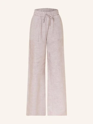 Mm By Max Mara Spodnie Z Marlena Fauna Z Lnem braun