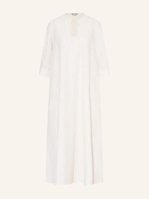 Mm By Max Mara Sukienka Memo Z Lnem I Rękawami 3/4 weiss