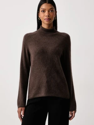 MM by Max Mara sweter damski wełniany MMLCARIOCA brązowy