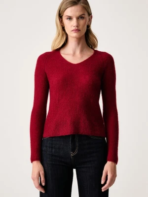 MM by Max Mara sweter damski z wełną MMLSVELTO czerwony