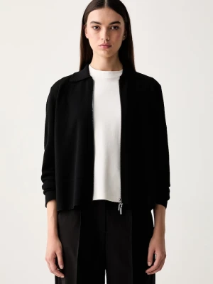 MM by Max Mara sweter rozpinany damski wełniany MMLSNACK czarny