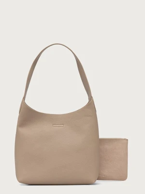 MM by Max Mara torebka hobo damska z imitacji skóry MMLASTRO beżowy