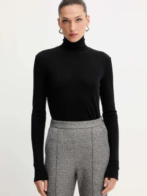 MM longsleeve z dodatkiem wełny BLASY kolor czarny z golfem 2526946028600