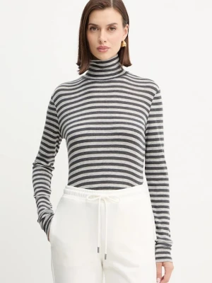 MM longsleeve z dodatkiem wełny BLASY kolor szary z golfem 2526946028600