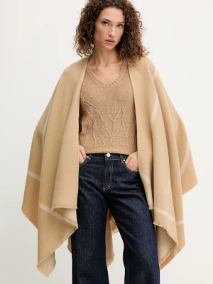 MM poncho wełniane GIUDEA kolor beżowy 2526546037600
