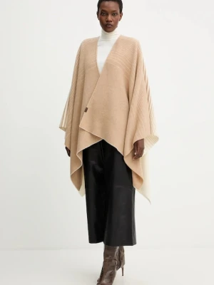 MM poncho z wełną BRENTA kolor beżowy 2526546028600