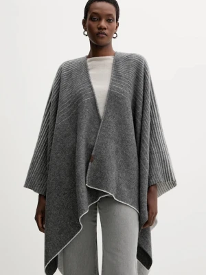 MM poncho z wełną BRENTA kolor szary 2526546028600