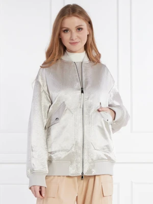 MM Satynowa kurtka bomber | Oversize fit | z dodatkiem wełny