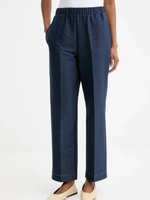 MM spodnie FEROCE damskie kolor granatowy proste high waist 2526786017600