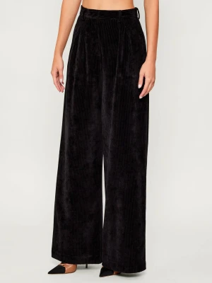 MM Spodnie HENRY | flare fit | sztruks czarny