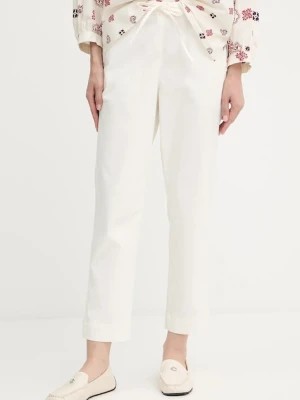 MM spodnie MARA damskie kolor biały proste high waist 2526136017600