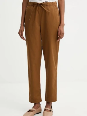 MM spodnie MARA damskie kolor brązowy proste high waist 2526136017600