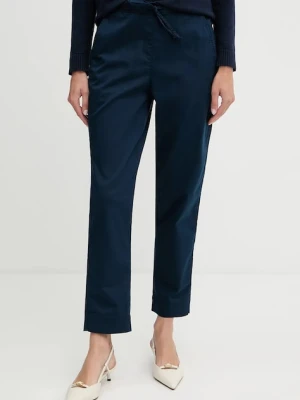 MM spodnie MARA damskie kolor granatowy proste high waist 2526136017600